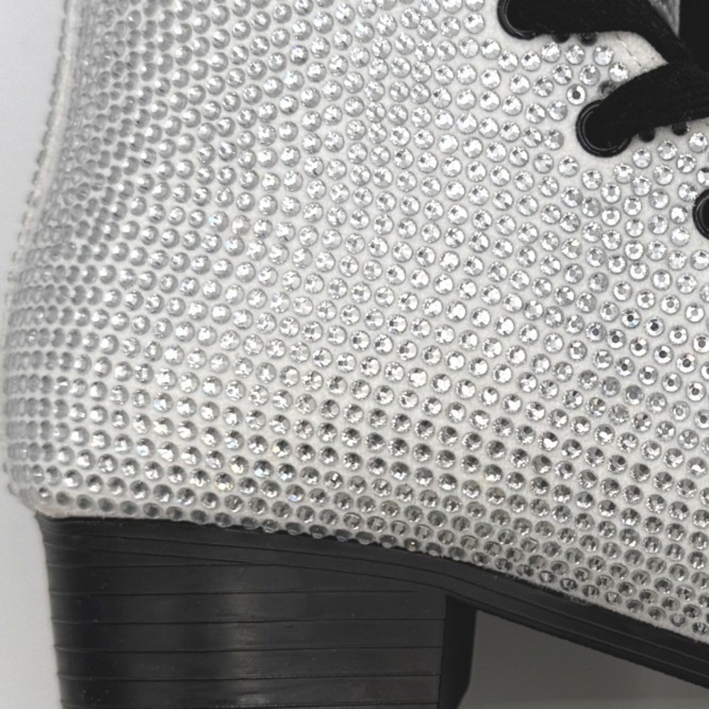 NWOT Steve Madden Rhinestone Roller Skates Silver Sparkle (Fits Like 9)Size 10 - Picture 6 of 9
